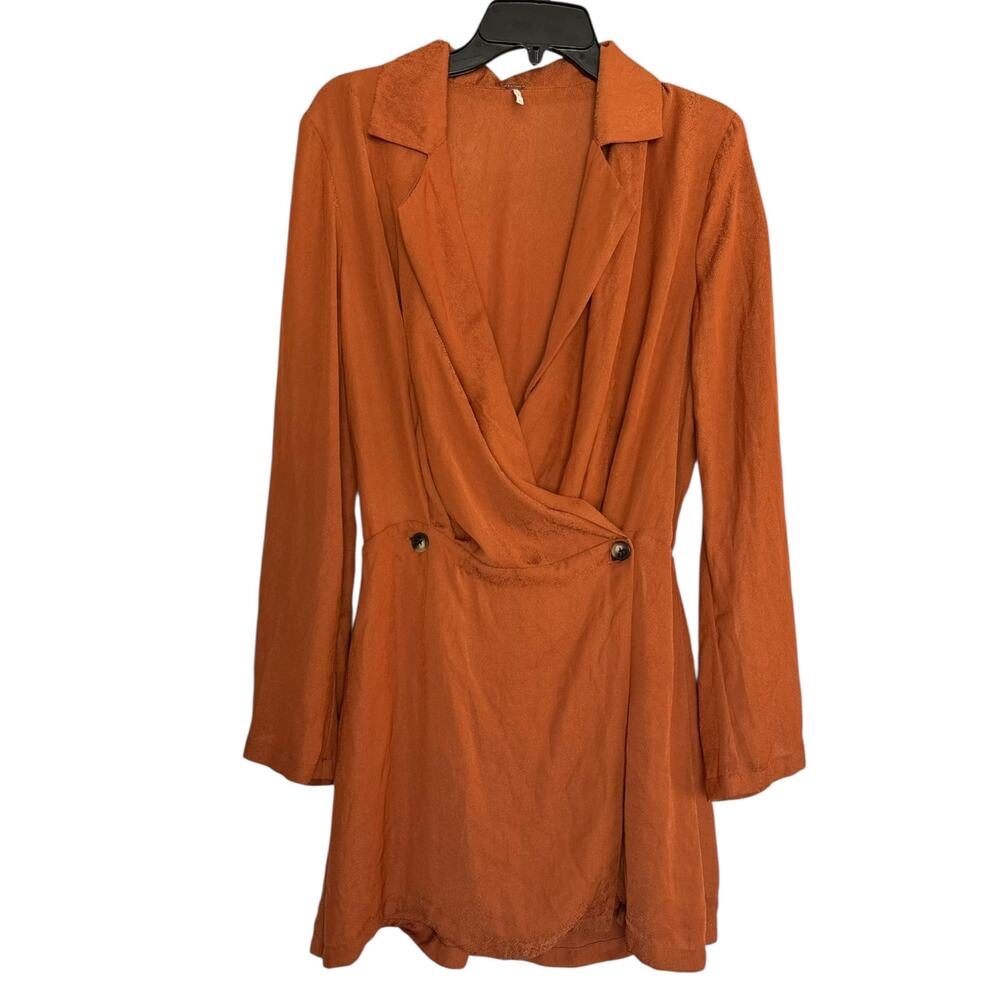 Free People Simone Notch Lapel Mini Dress in Cinnaber  Size X-Small - Picture 2 of 7